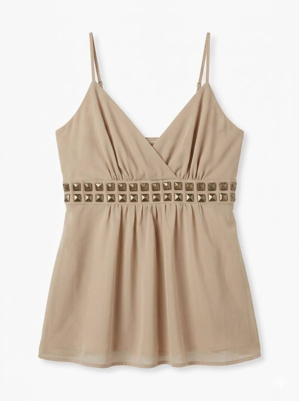 🔺️Express Tan & Shimmery Gold Sleeveless Top Large